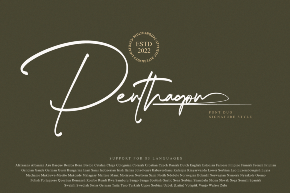 Penthagon: A Refined Script Font for Editorial Elegance